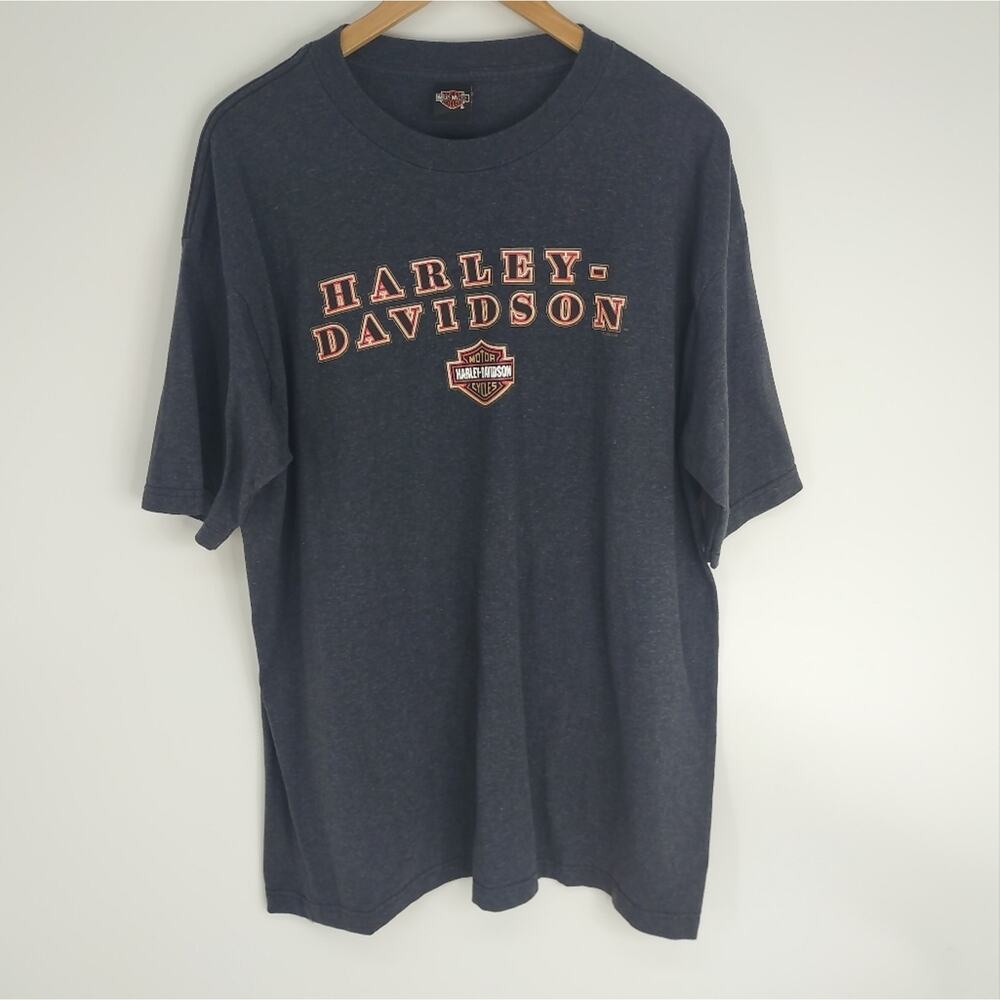 Harley Davidson Vintage Tee Shirt Black Classic Sig Logo Size 2XL